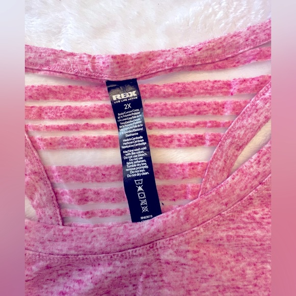 RBX Plus Double Layer with sheer racer back Workout shirt - Picture 9 of 9